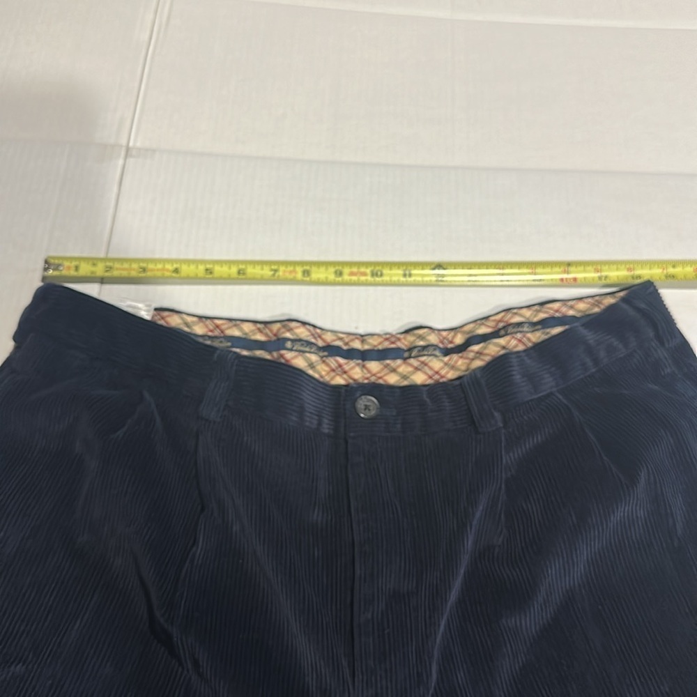 Brooks Brothers Elliot dark navy Pants pockets front back 100 % cotton corduroy - Picture 6 of 12